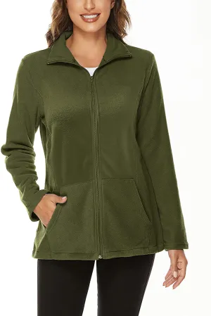 Hibelle Women's Outdoor Full-Zip Thermal Fleece Jacket with Pockets