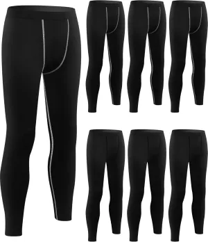 Hicarer 6 Pack Men's Compression Pants Workout Pants Athletic Compression Leggings Running Tights for Men Sport Supplies