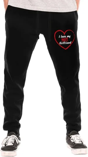 I Love My Hot Girlfriend Sweatpants Adult Casual Trousers Joggers Sweatpants with Pockets for Mens