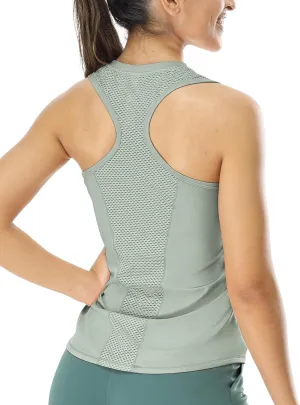icyzone Racerback Workout Tank Tops for Women, V Neck Quick Dry Gym Athletic Yoga Exercise Running Shirts