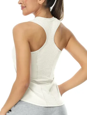 icyzone Racerback Workout Tank Tops for Women, V Neck Quick Dry Gym Athletic Yoga Exercise Running Shirts