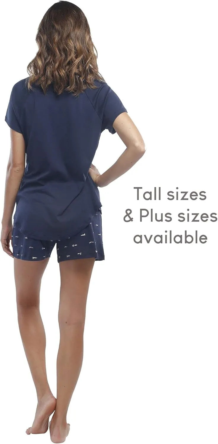 Incredibly Soft Pima Cotton Women's Pajamas Set - Shorts & T-Shirt