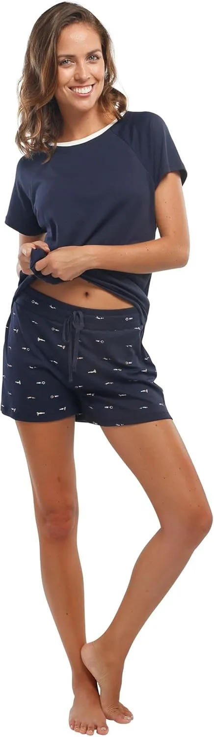 Incredibly Soft Pima Cotton Women's Pajamas Set - Shorts & T-Shirt