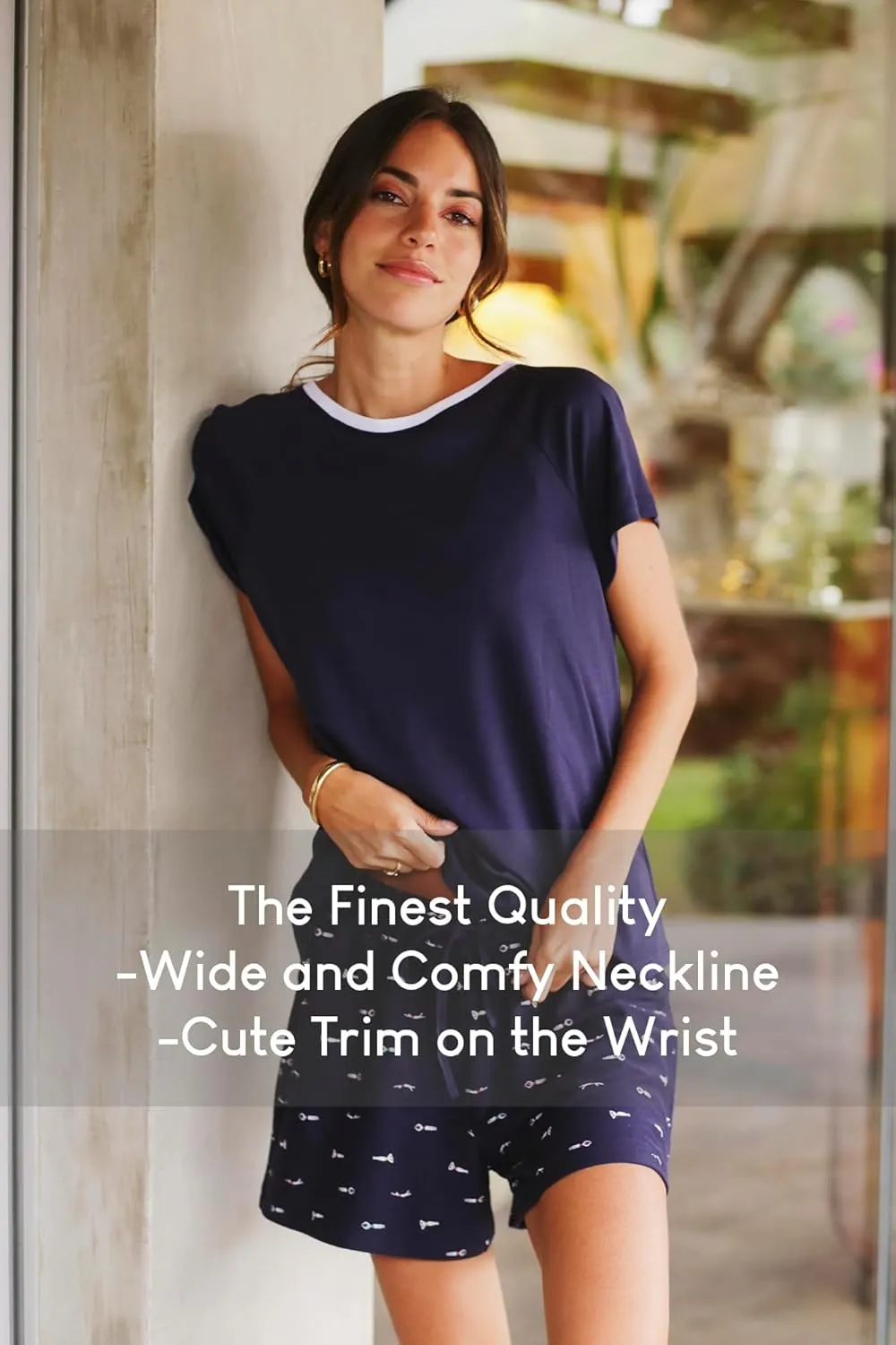 Incredibly Soft Pima Cotton Women's Pajamas Set - Shorts & T-Shirt