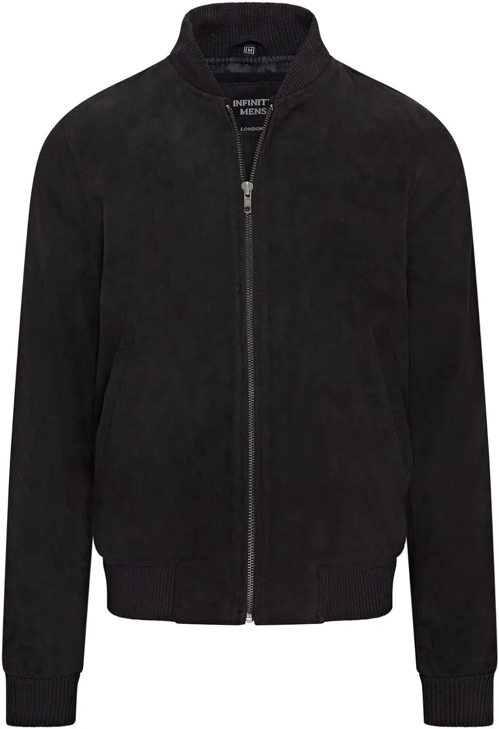 Infinity Leather Mens Soft Goat Suede MA-1 Varsity Bomber Jacket