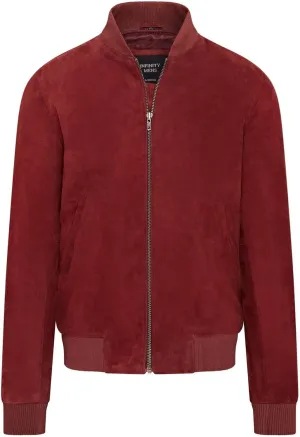 Infinity Leather Mens Soft Goat Suede MA-1 Varsity Bomber Jacket