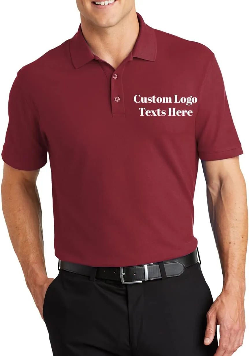 INK STITCH K100 Men Custom Stitching Embroidery Logo Text Design Your Own Core Pique Polo Shirts