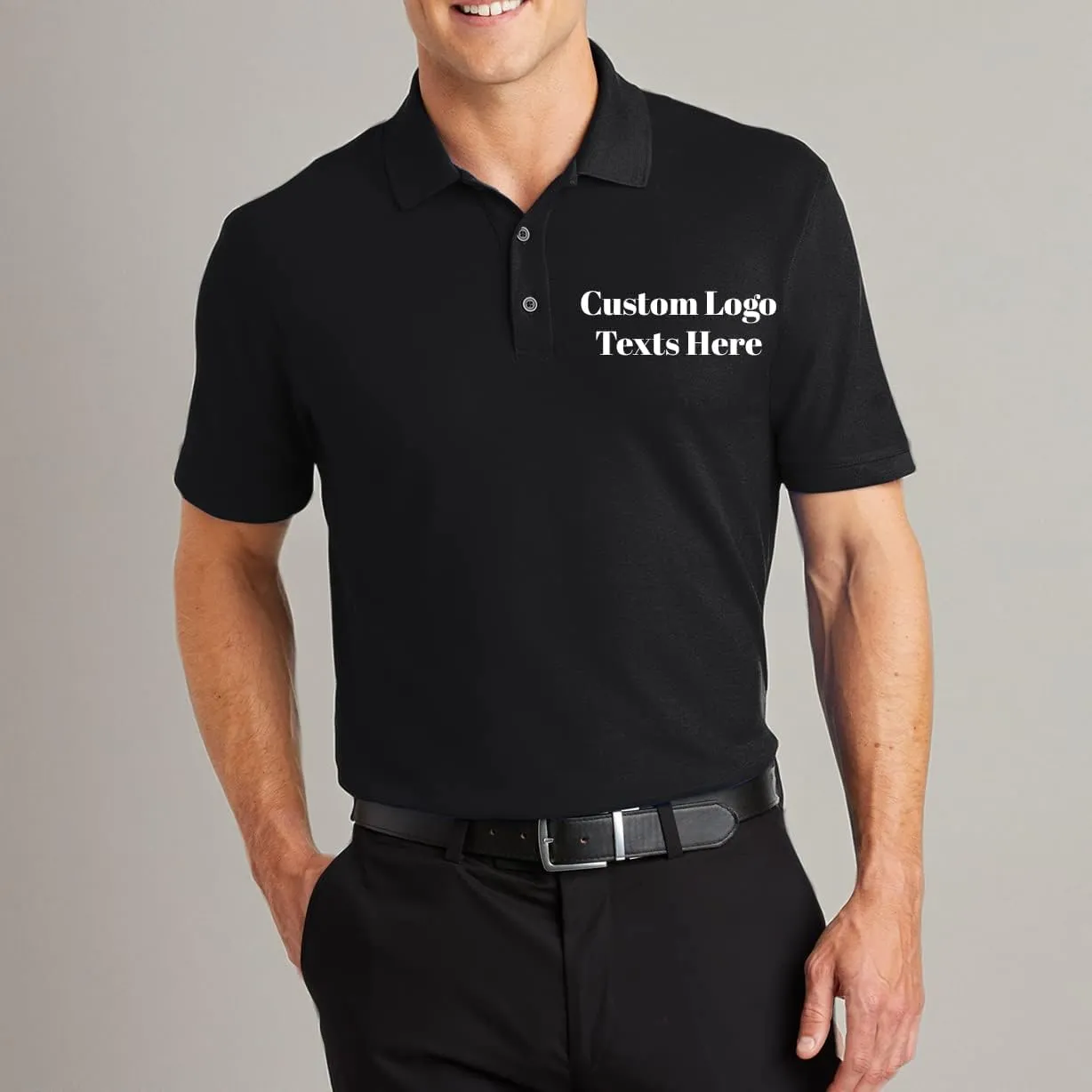 INK STITCH K100 Men Custom Stitching Embroidery Logo Text Design Your Own Core Pique Polo Shirts