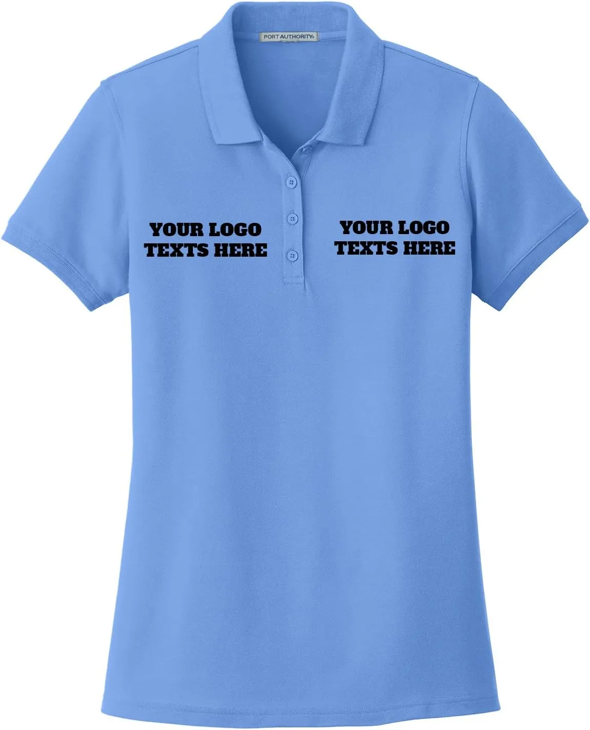 INK STITCH L100 Ladies Custom Stitching Embroidery Logo Text Design Your Own Core Pique Polo Shirts