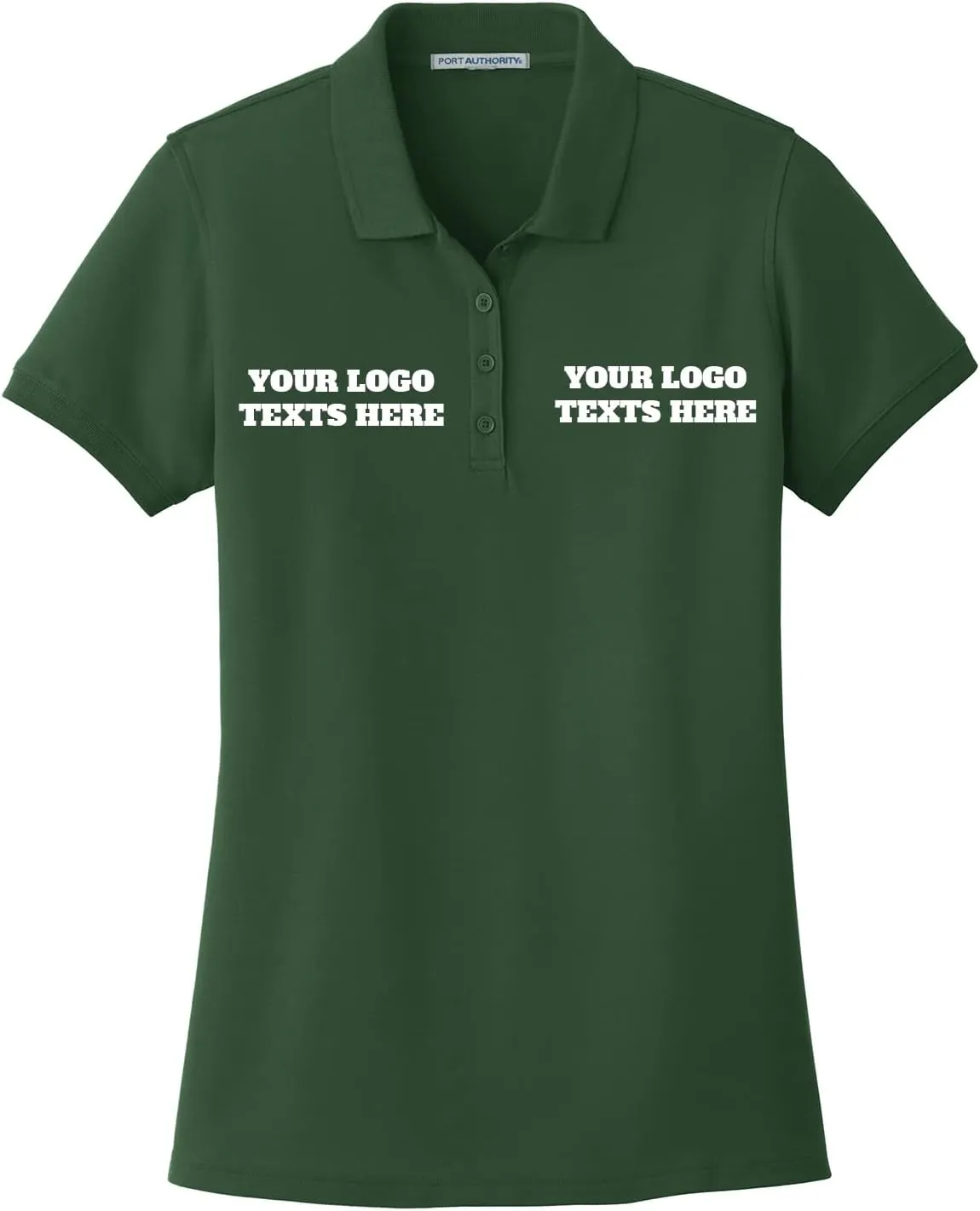INK STITCH L100 Ladies Custom Stitching Embroidery Logo Text Design Your Own Core Pique Polo Shirts