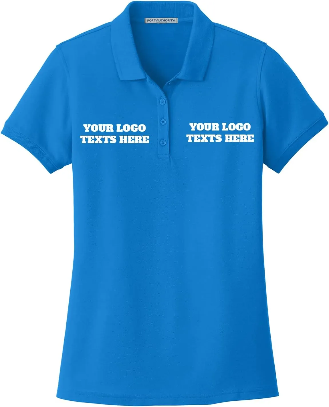 INK STITCH L100 Ladies Custom Stitching Embroidery Logo Text Design Your Own Core Pique Polo Shirts