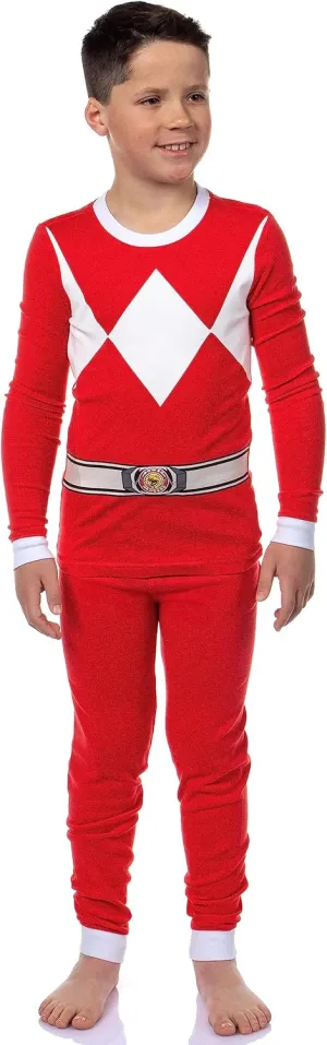 INTIMO Power Rangers Boys' Red Ranger Classic Character Costume Sleep Pajama Set