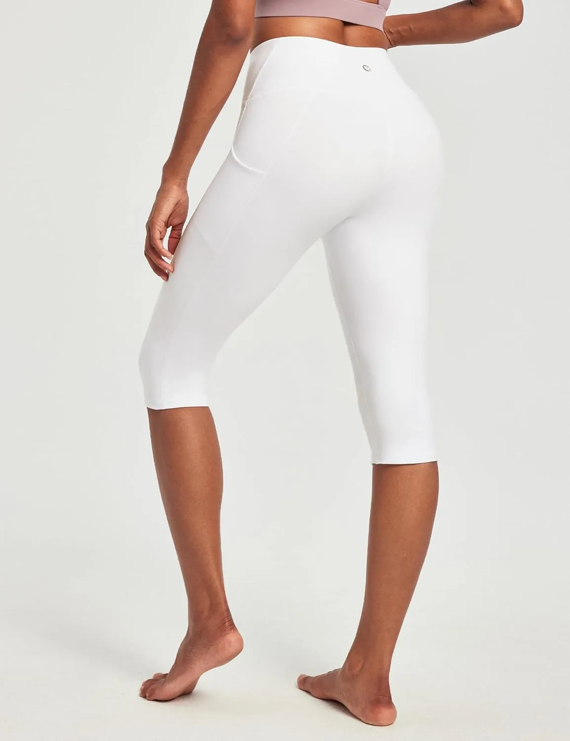 IUGA Capri Leggings for Women with Pockets Women's High Waisted Knee Length Capris Compression Yoga Pants Workout Leggings