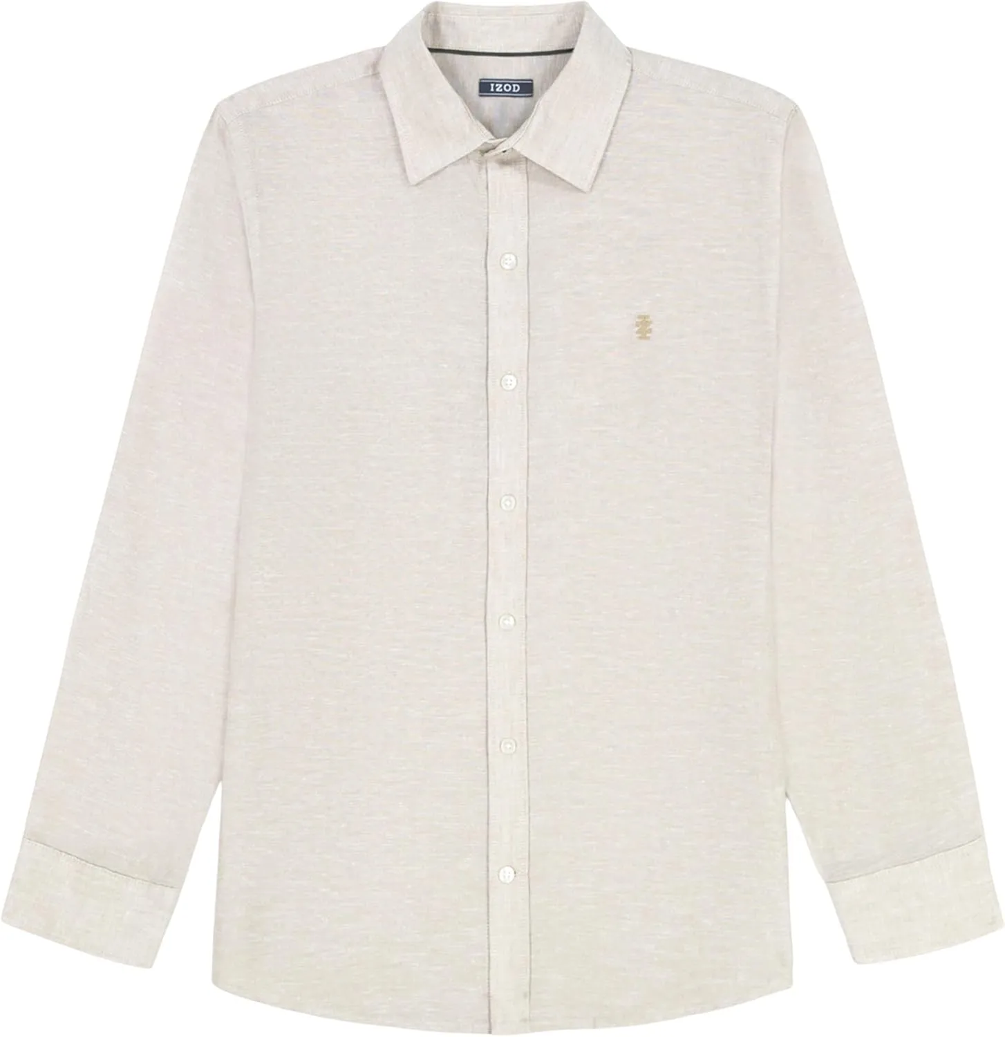 IZOD Men's Big & Tall Linen Button Down Long Sleeve Shirt