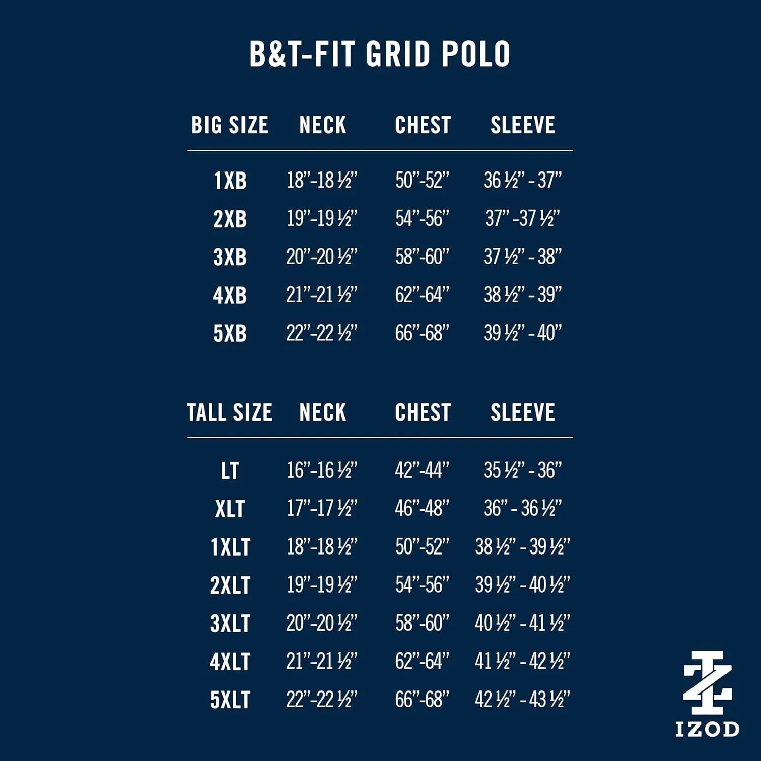 IZOD Men's Big and Tall Performance Golf Grid Polo