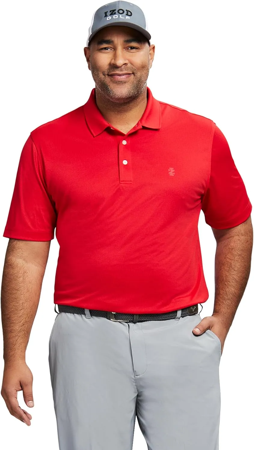 IZOD Men's Big and Tall Performance Golf Grid Polo