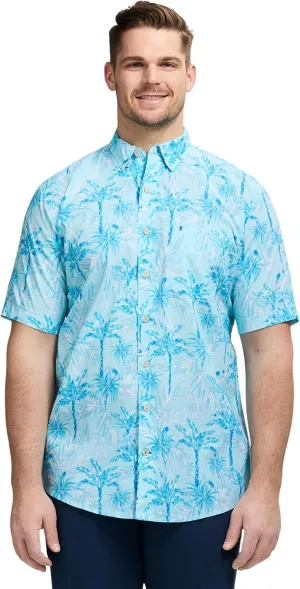 IZOD Men's Big and Tall Saltwater Dockside Short Sleeve Button Down Shirt