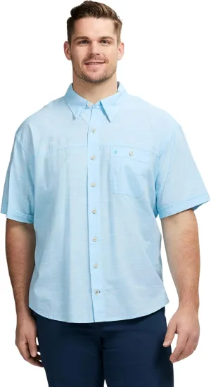 IZOD Men's Big and Tall Saltwater Dockside Short Sleeve Button Down Shirt