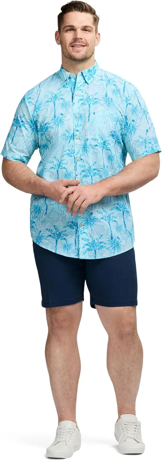 IZOD Men's Big and Tall Saltwater Dockside Short Sleeve Button Down Shirt