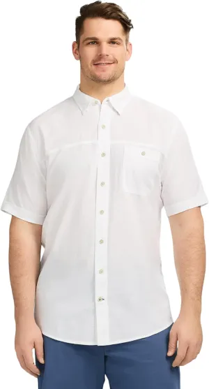 IZOD Men's Big and Tall Saltwater Dockside Short Sleeve Button Down Shirt