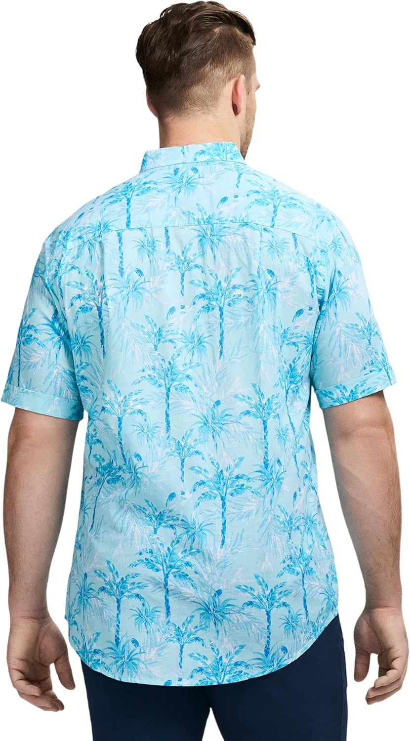 IZOD Men's Big and Tall Saltwater Dockside Short Sleeve Button Down Shirt