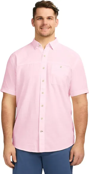IZOD Men's Big and Tall Saltwater Dockside Short Sleeve Button Down Shirt