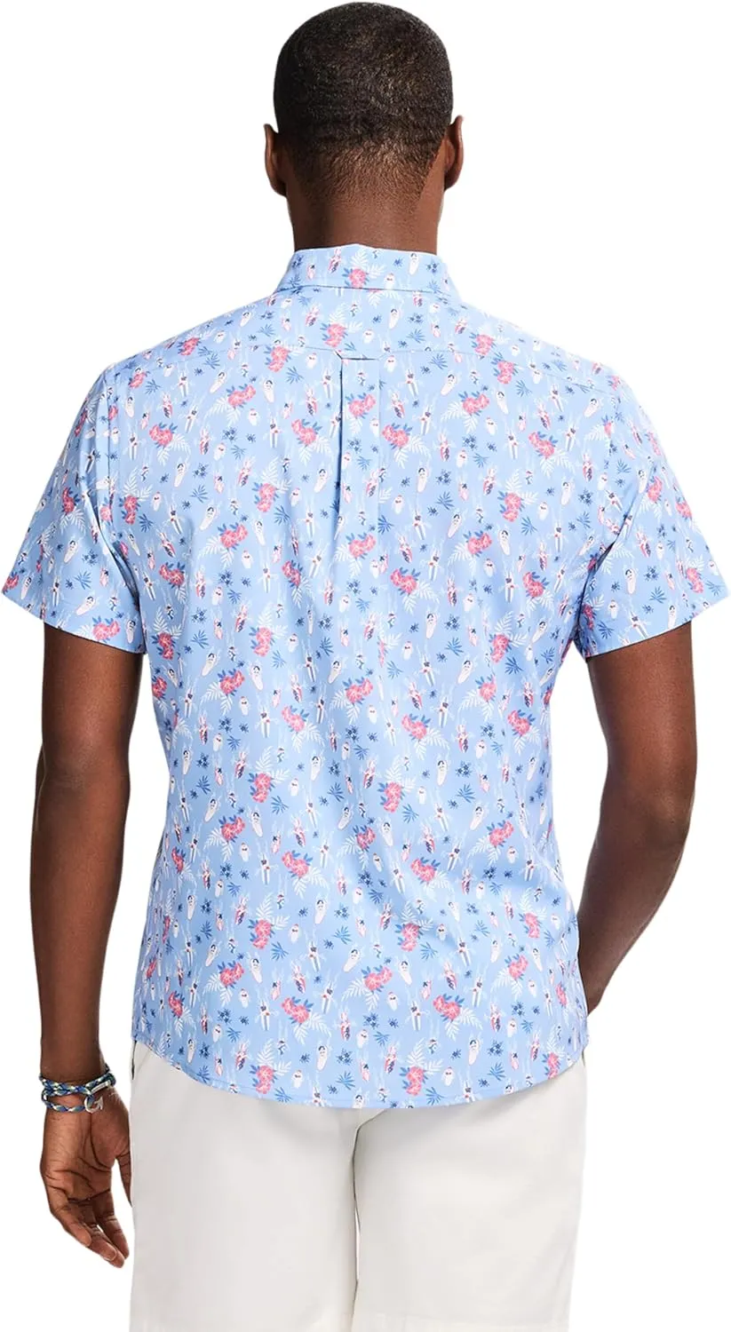IZOD Men's Breeze Short Sleeve Button Down Patterned Shirt