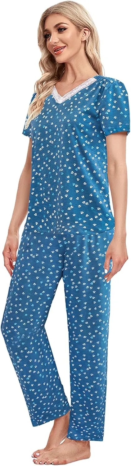 IZZY   TOBY Cotton Pajama Sets, Soft Sleepwear Pjs Set for Women