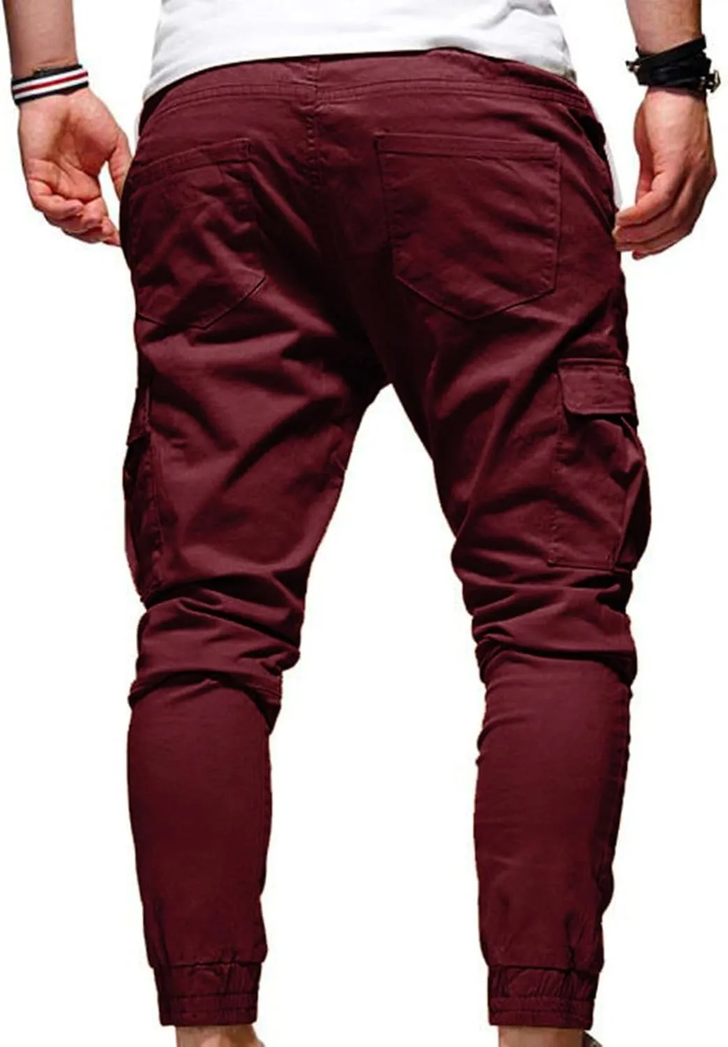 Joggers Trackpants for Men, Casual Solid Slim Fit Cargo Pant Novelty Going Out Hiking Trousers with Pokets
