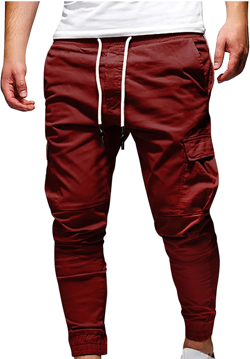 Joggers Trackpants for Men, Casual Solid Slim Fit Cargo Pant Novelty Going Out Hiking Trousers with Pokets