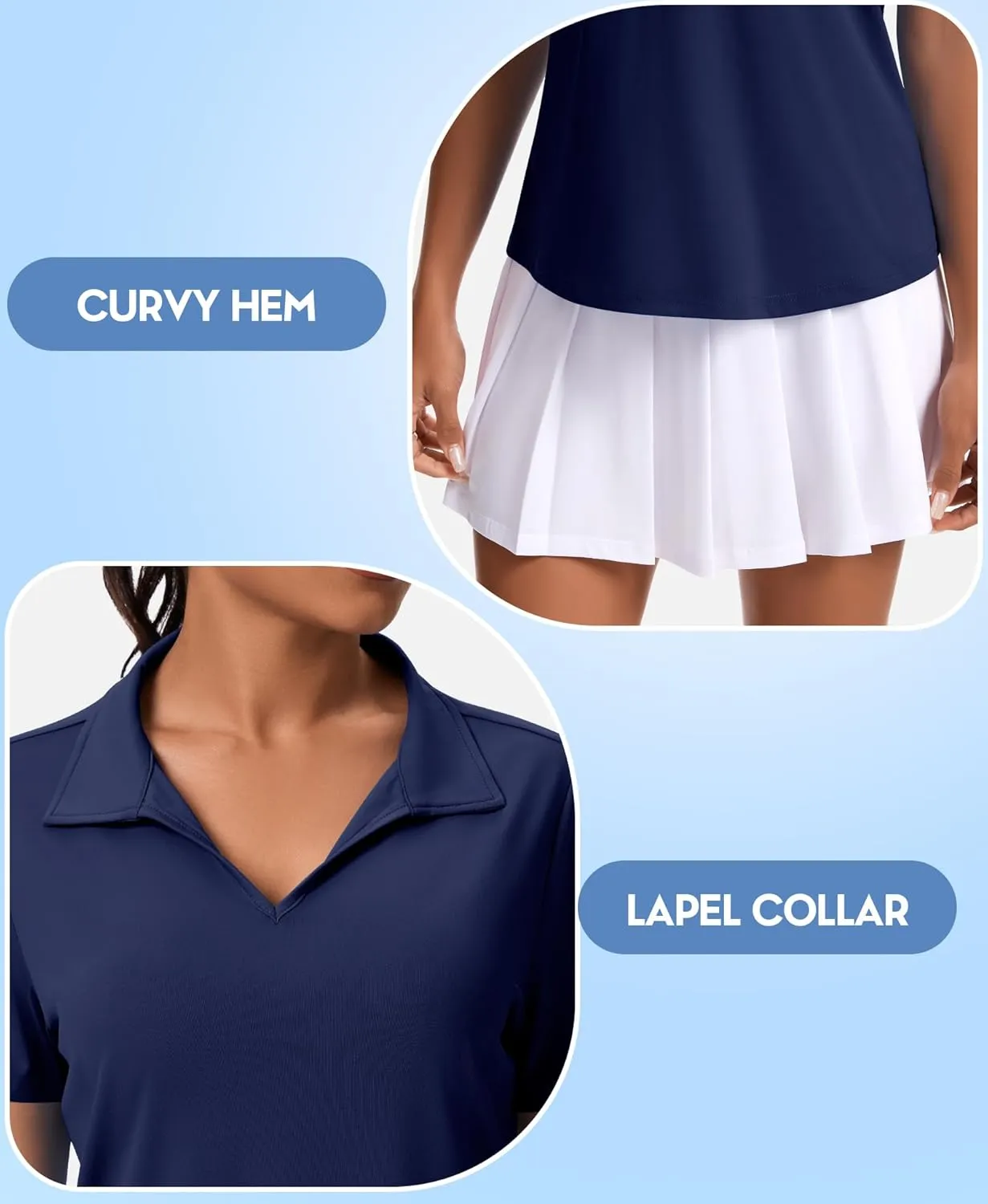 JoyGirl Women's Golf Polo Shirts Collared V-Neck Short Sleeve Tennis Shirt UPF 50  Quick Dry Moisture Wicking Golf Tops