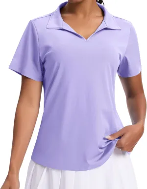 JoyGirl Women's Golf Polo Shirts Collared V-Neck Short Sleeve Tennis Shirt UPF 50  Quick Dry Moisture Wicking Golf Tops
