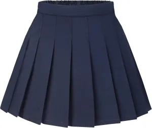 KEREDA Girls Pleated Mini Skirt High Waist Tennis School Uniform Skirts 4-14 Years