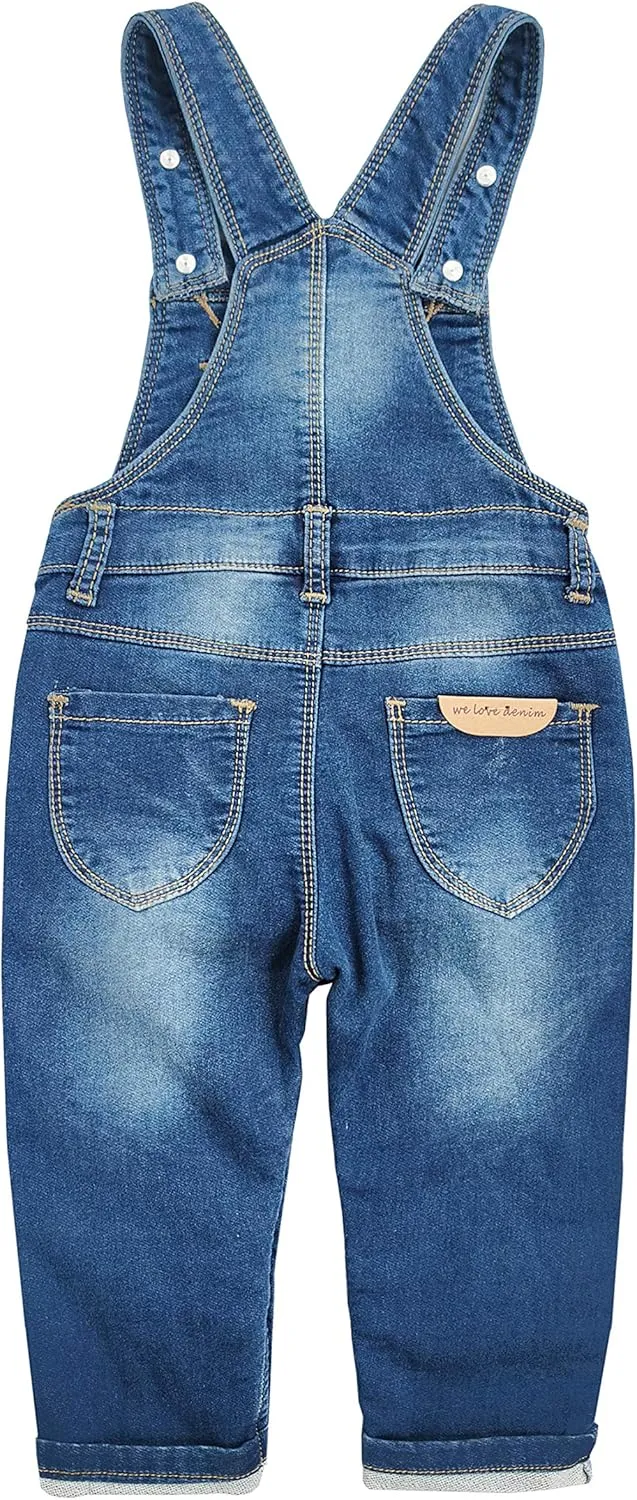 KIDSCOOL SPACE Baby Denim Overall,Toddler Little Soft Cute Jean Jumper