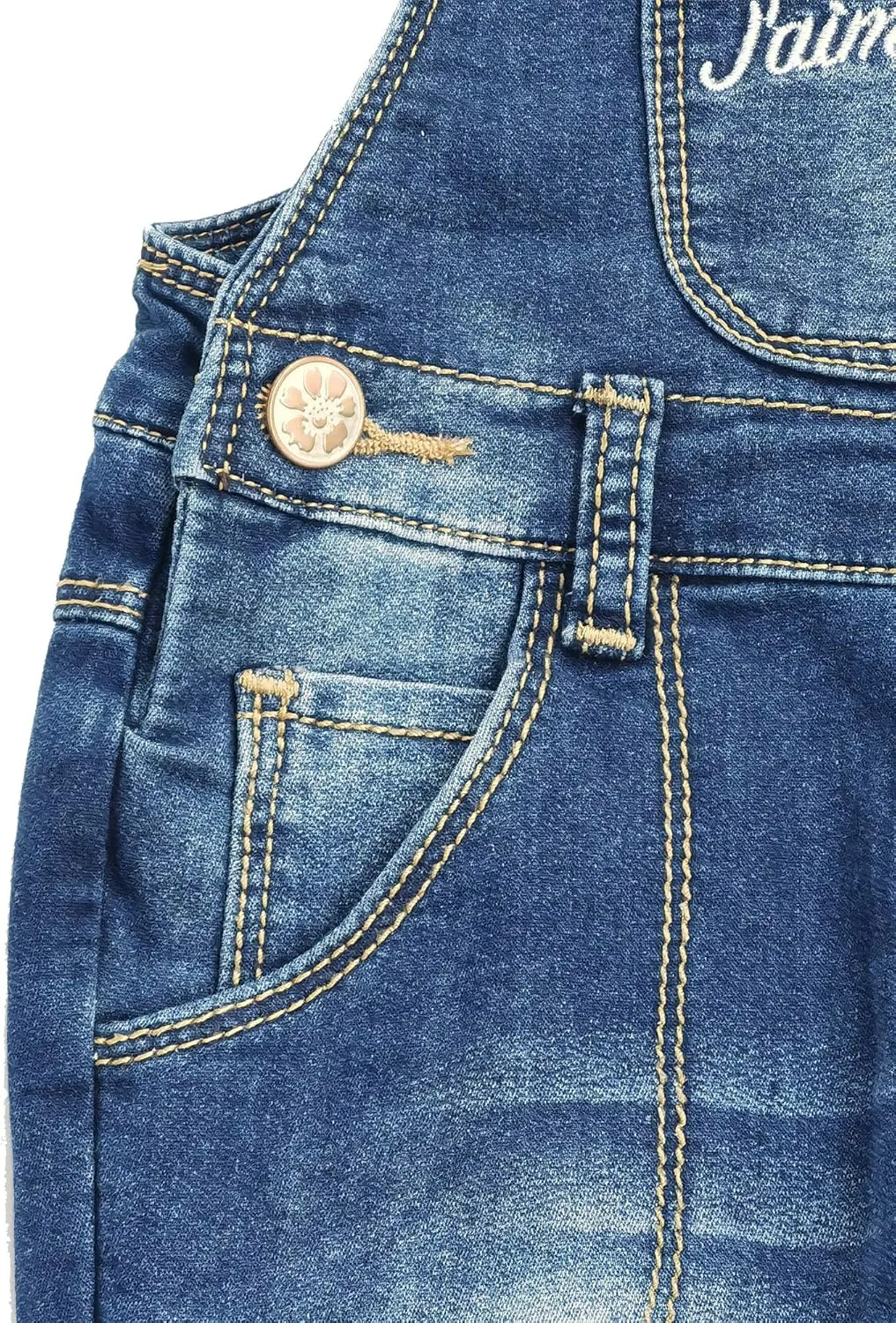 KIDSCOOL SPACE Baby Denim Overall,Toddler Little Soft Cute Jean Jumper