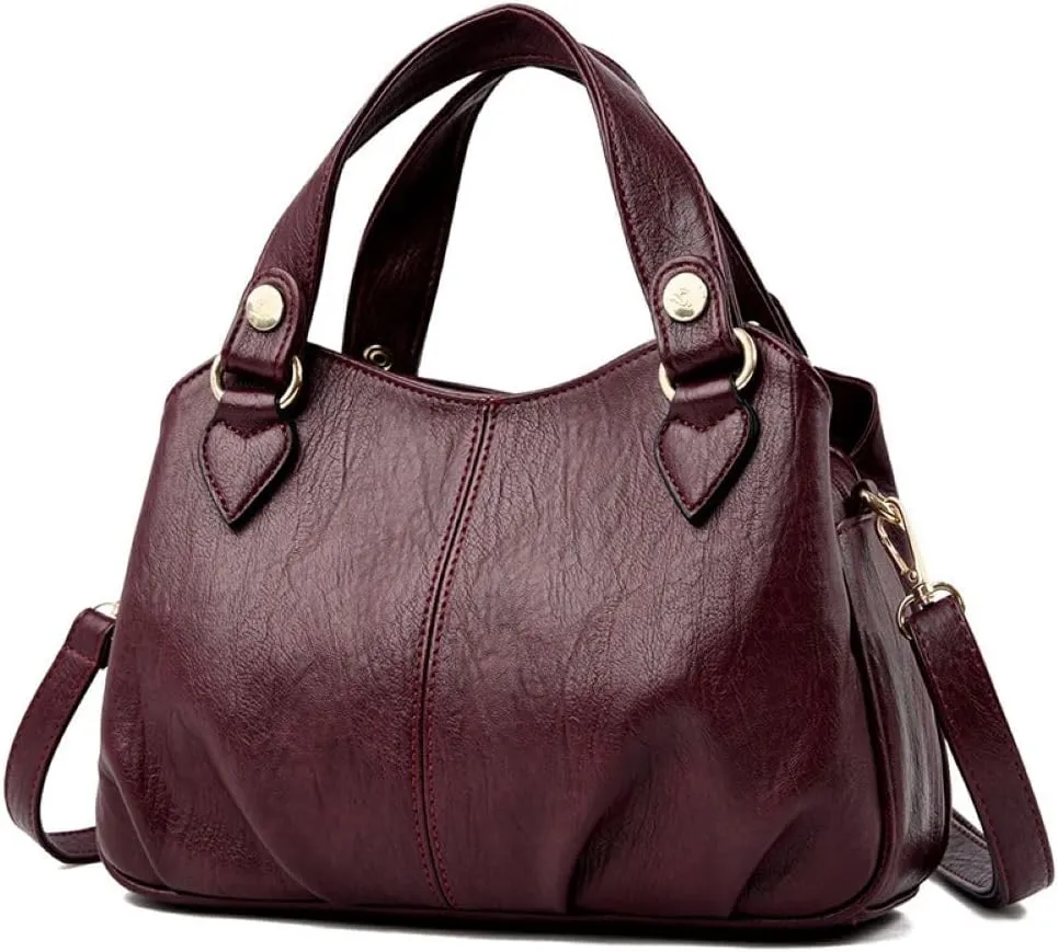 Large Tote Bag with Zipper for Women - Stylish Shoulder Purse and Top Handle Satchel Handbag for Travel and Work (Brown)