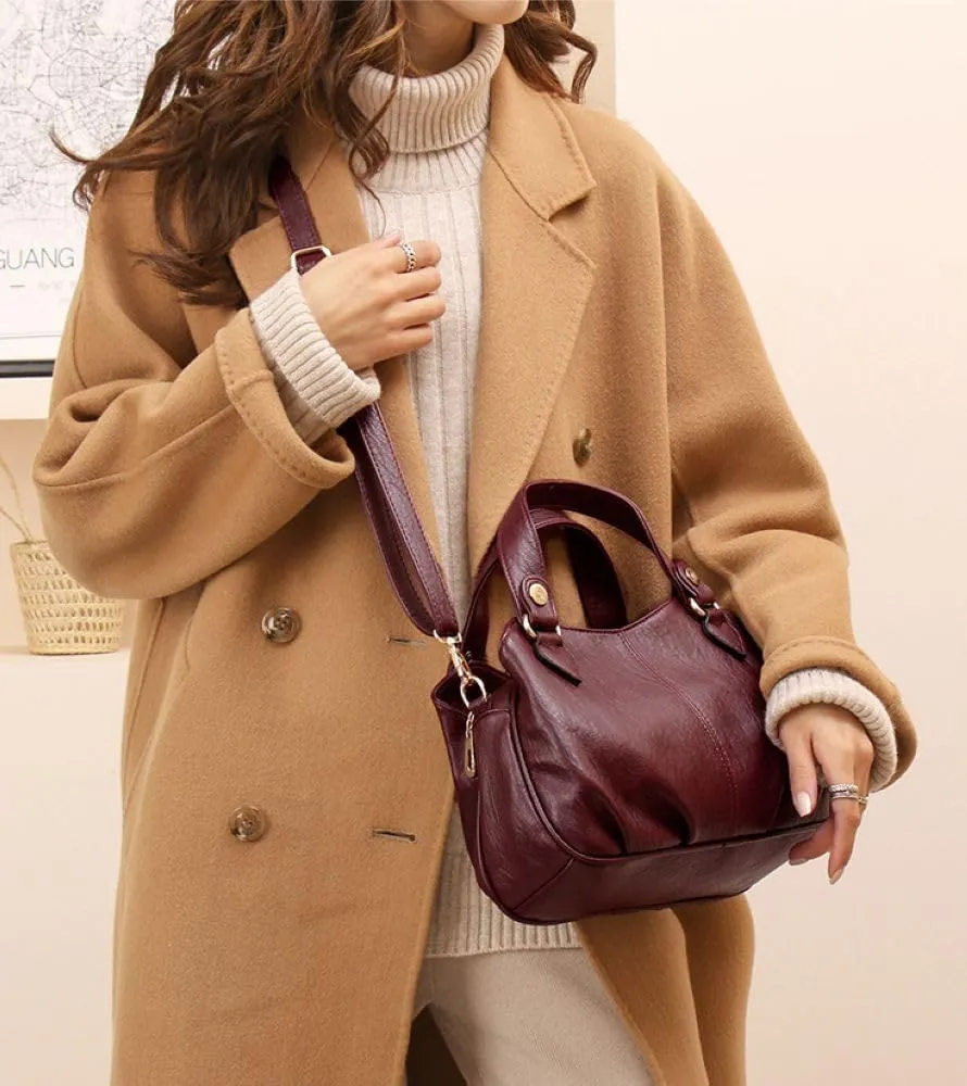 Large Tote Bag with Zipper for Women - Stylish Shoulder Purse and Top Handle Satchel Handbag for Travel and Work (Brown)
