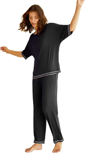 Latuza Women's 3/4 Sleeve Scoop Neck Pajama Set