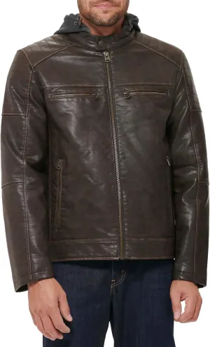 Levi's mens Faux Leather Racer Jacket