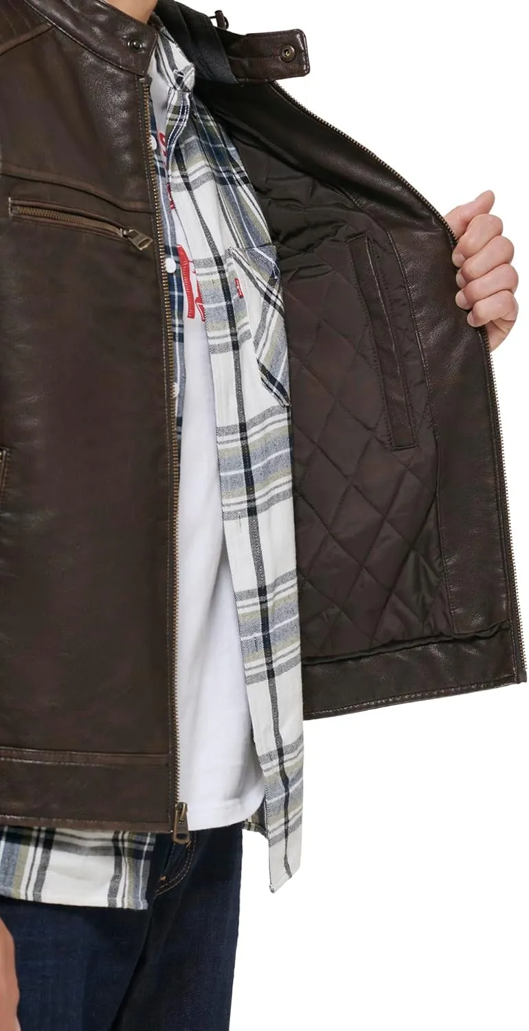 Levi's mens Faux Leather Racer Jacket
