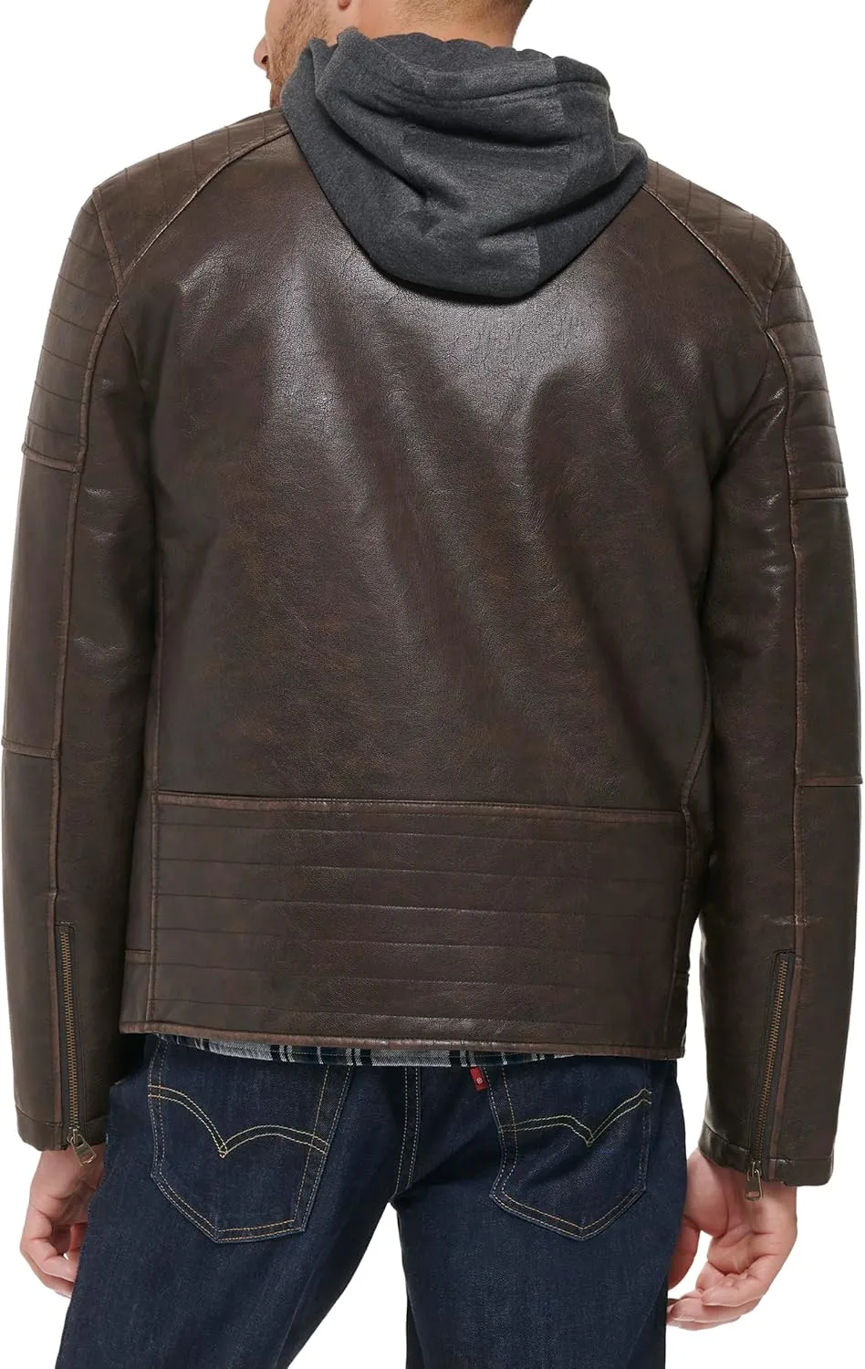 Levi's mens Faux Leather Racer Jacket