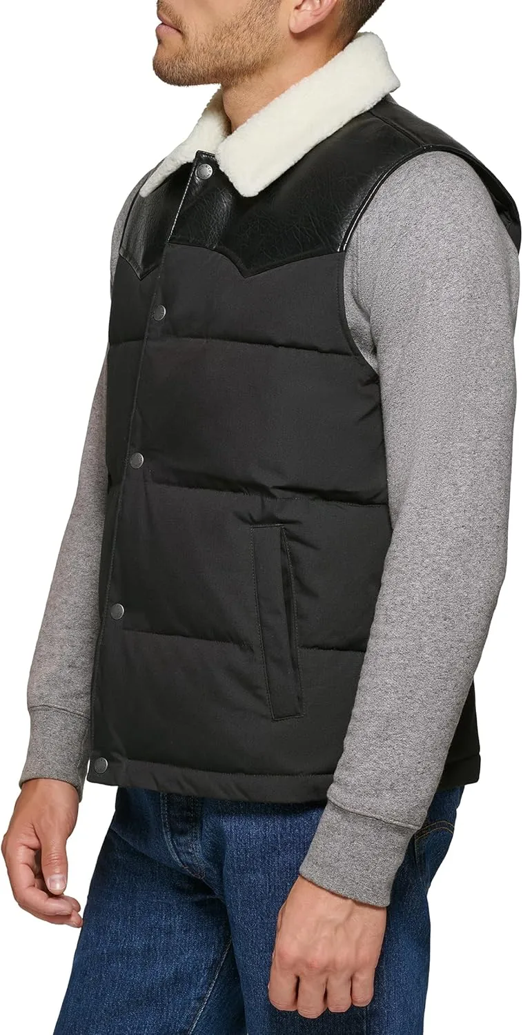 Levi's Men's Out West Mixed Media Puffer Jacket