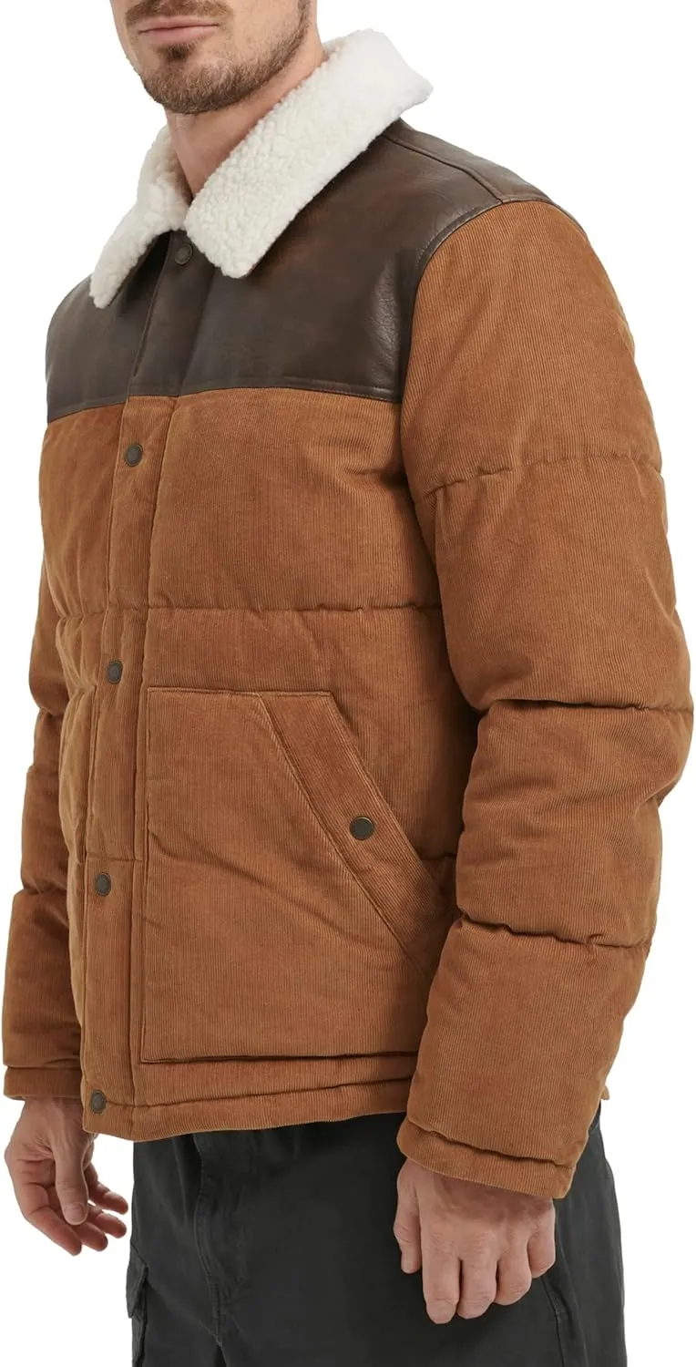 Levi's Men's Out West Mixed Media Puffer Jacket