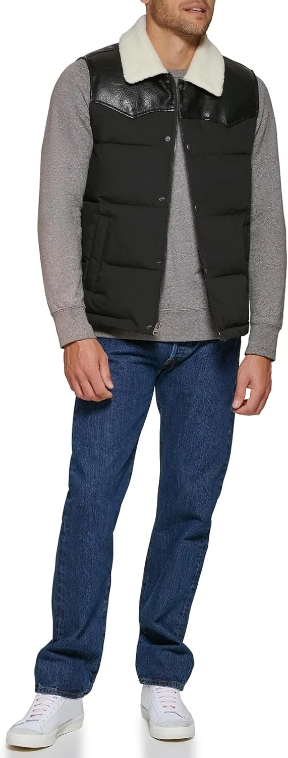 Levi's Men's Out West Mixed Media Puffer Jacket