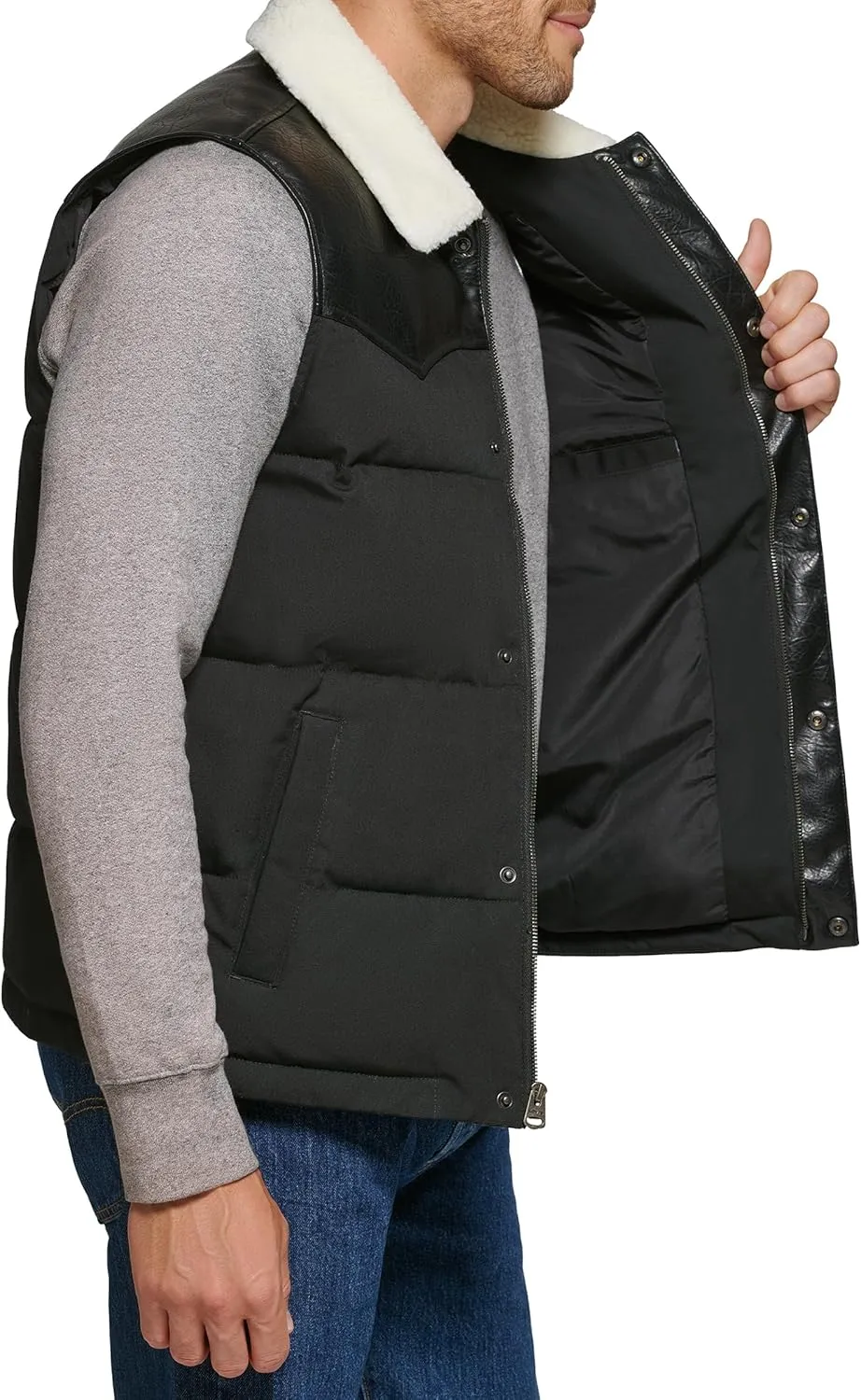 Levi's Men's Out West Mixed Media Puffer Jacket