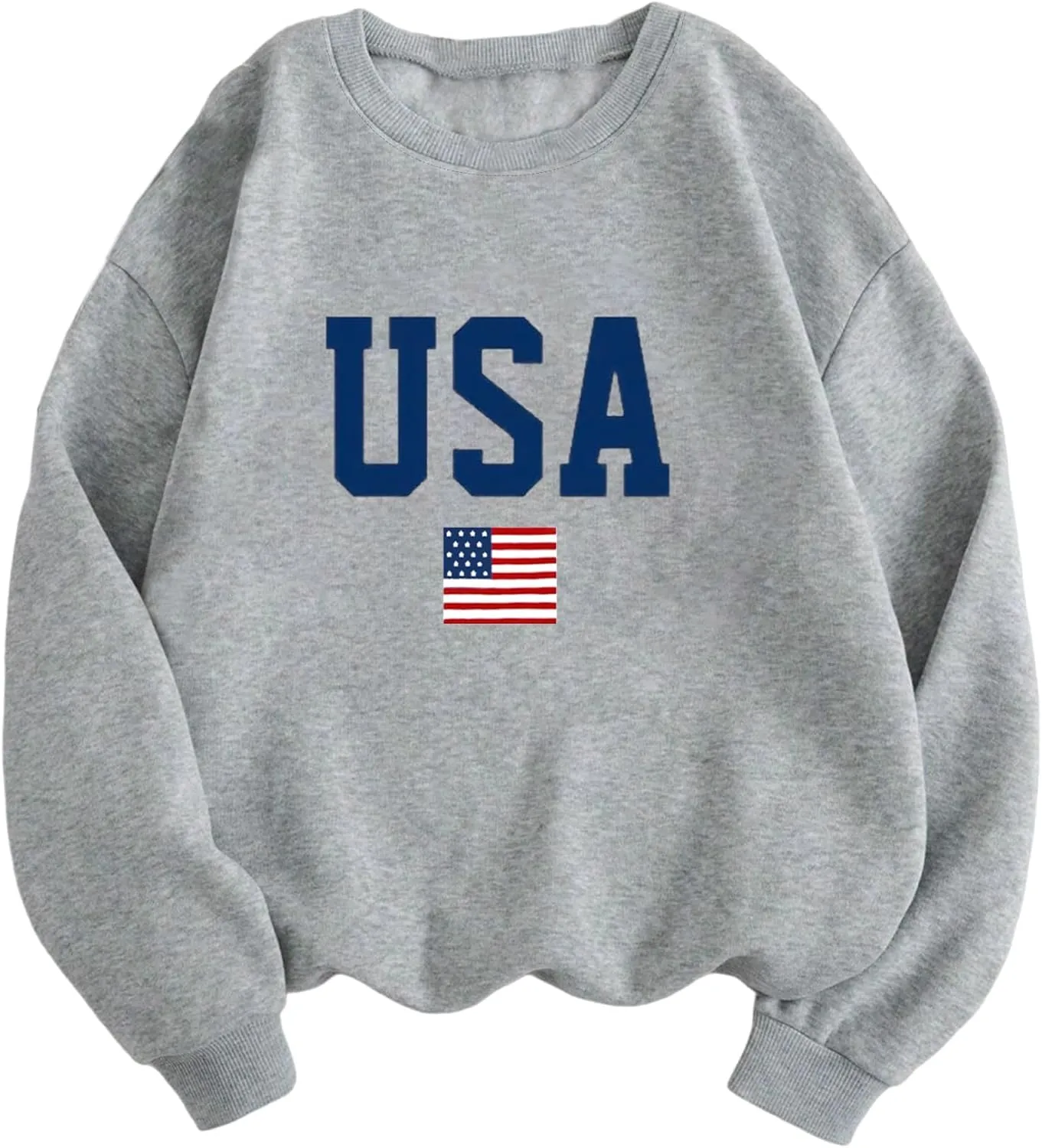LovelyWholesale Women Graphic Crew Neck Sweatshirts Causal Long Sleeve Pullover Tops