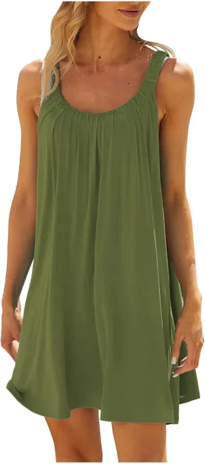 LRMQS Womens Summer Dresses Casual 2025 Vacation Beach Cover ups Sundresses Hawaiian Spring Tank Short Dress Resort Wear