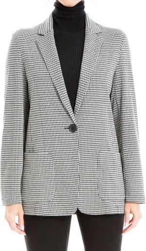 Max Studio Women's Double Knit One Button Blazer