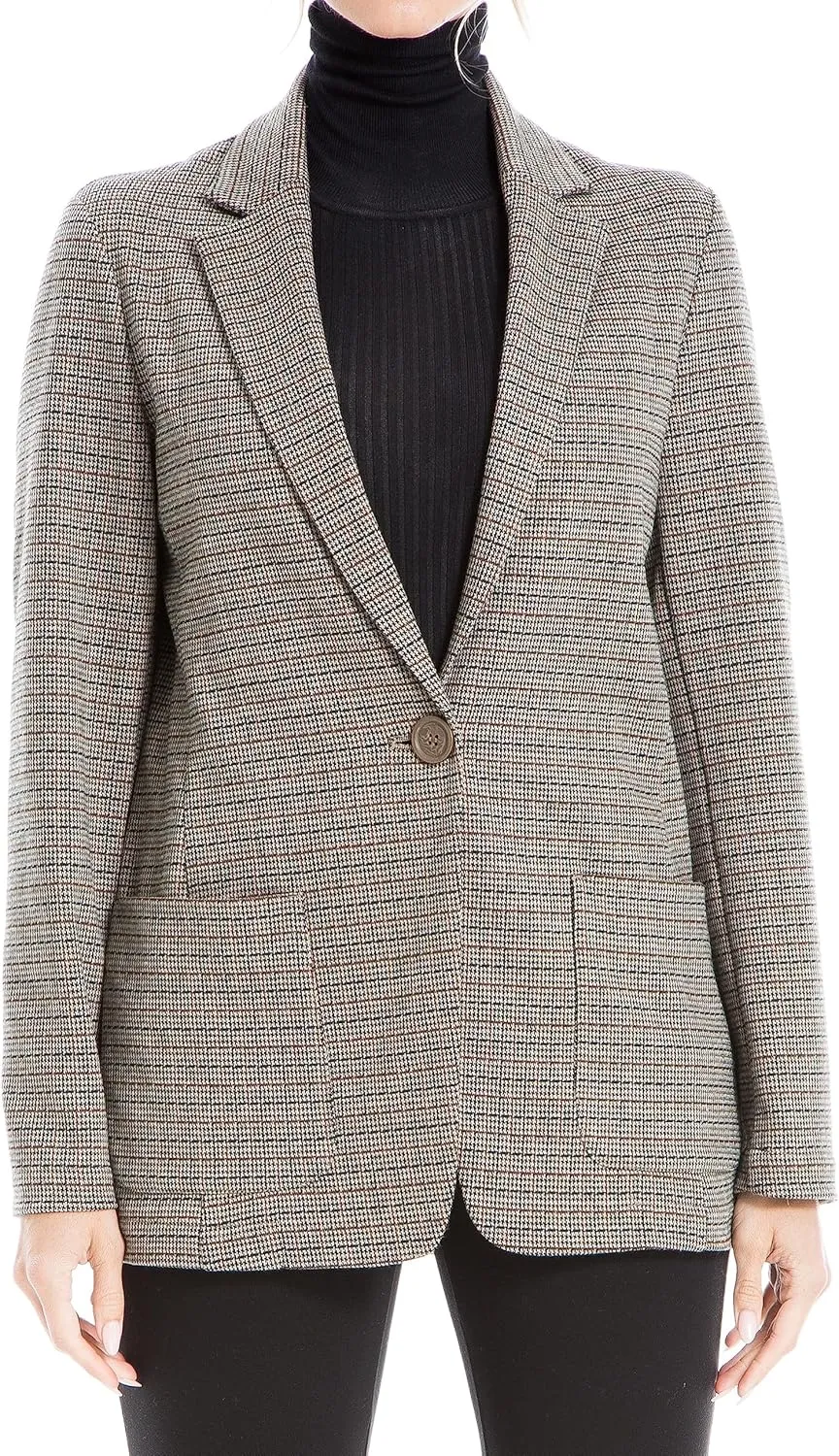 Max Studio Women's Double Knit One Button Blazer