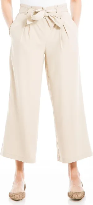 Max Studio Women's Twill Cropped Wide Leg Pant